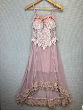 Blood Supply Pink Guardian Of Sakura Dress Small Whimsical Gothic Lace Fairy